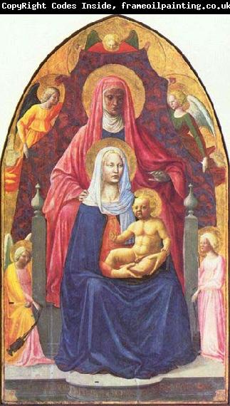 MASOLINO da Panicale Madonna and Child, Saint Anne and the Angels